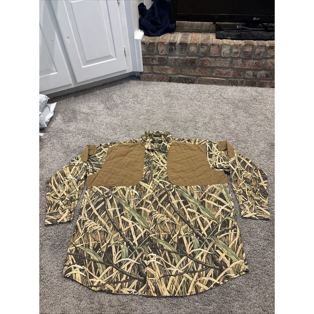Orvis Camo  Men's XL Long Sleeve Arm Pockets Skyline Fall Flight Cover Cattail